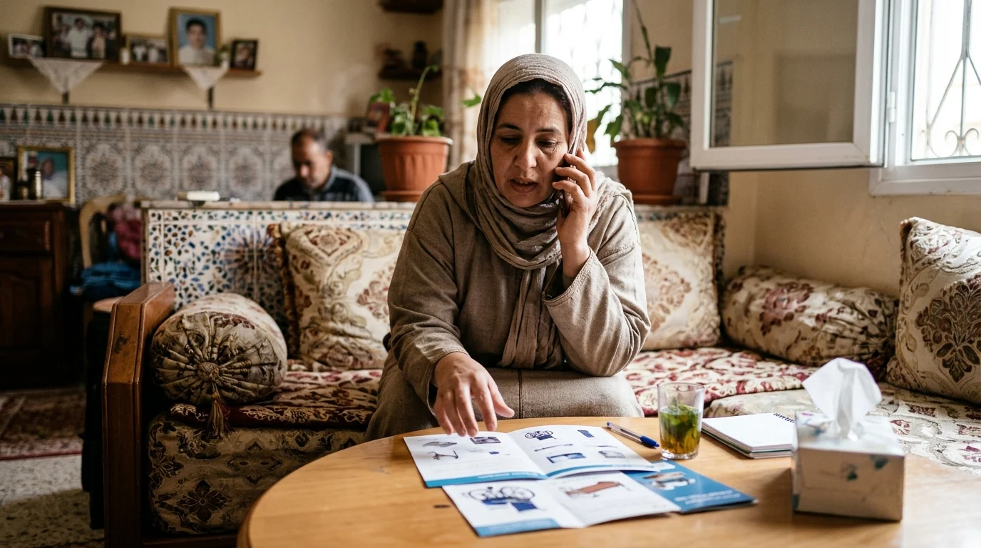 Une famille en contact avec SOS Santé pour du matériel médical à domicile. — matériel médical Casablanca familles