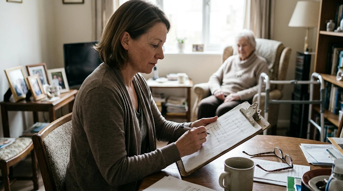 Checklist pour organiser une aide à domicile pour une personne âgée.