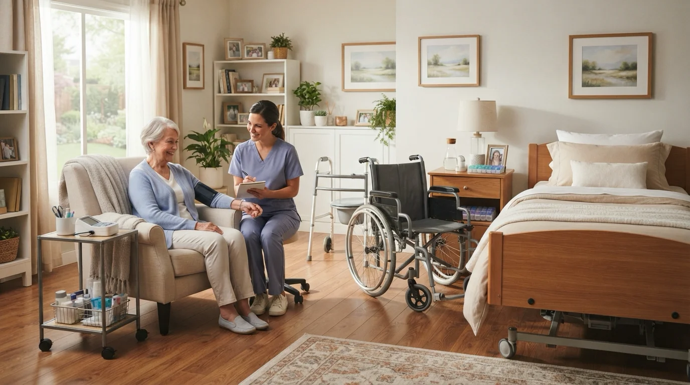 Préparer soins à domicile famille, différents équipements médicaux à domicile.